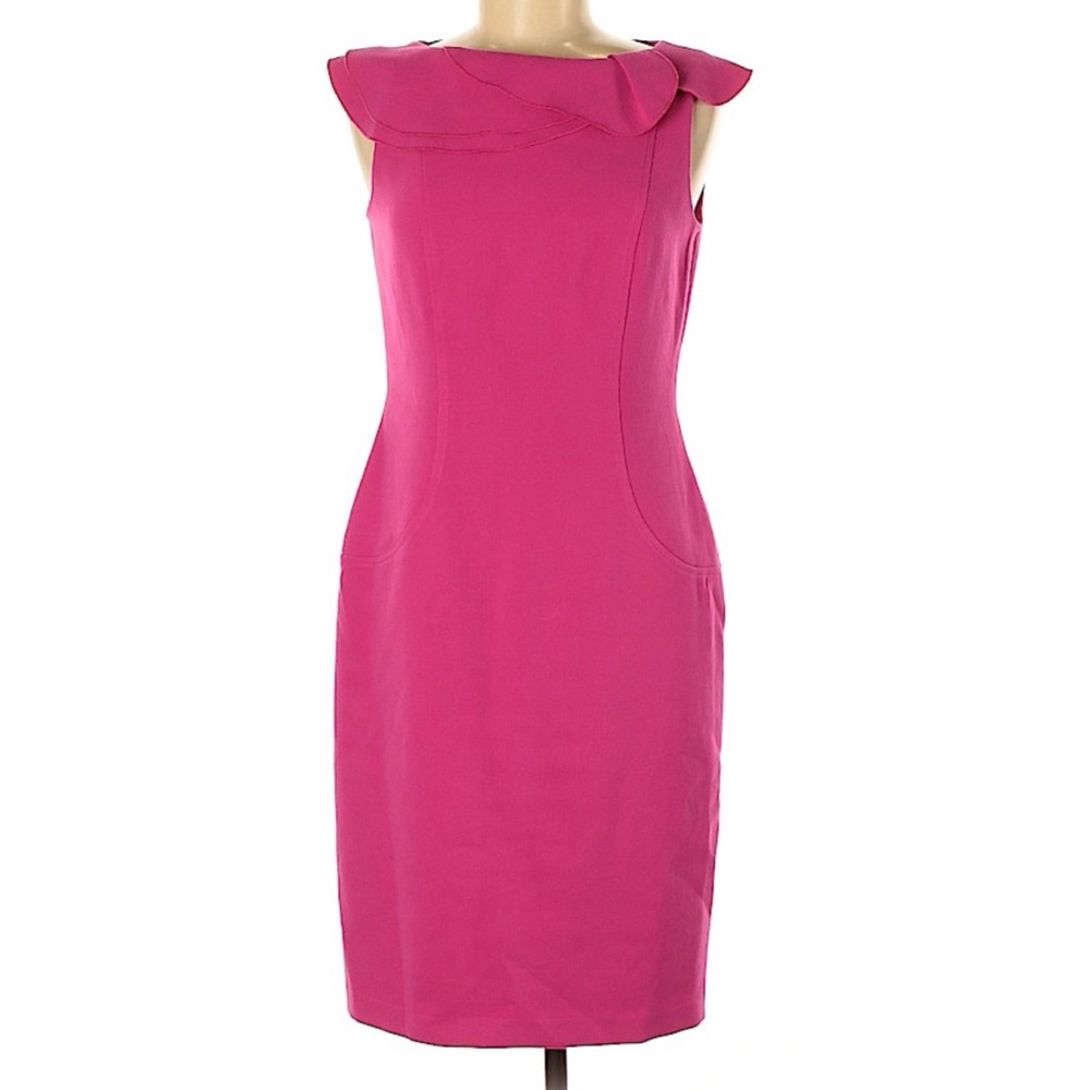David Meister Pink Sleeveless Lined Sheath Dress